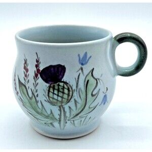 Lot of 3 Buchan Thistle Cups Mugs Vintage Floral Stoneware #288 Signed